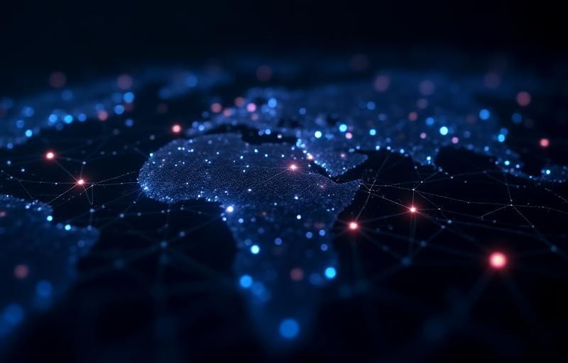 Abstract visual representing AI and data networks